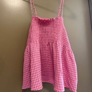 Pink Gingham Top